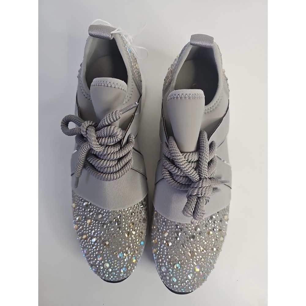 Carvela Women's Lament Bling Embellished Sneakers  Gray Size 38.5 - Picture 9 of 10